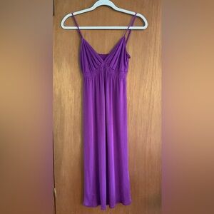 Twelfth Street by Cynthia Vincent Purple Stretch Silk Slip Dress XS/P